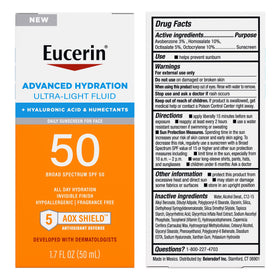 Eucerin used outdoors on a woman enjoying sun-safe skin