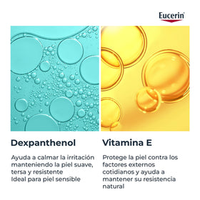 Eucerin lip stick open with product ready to apply for protection