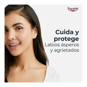 Eucerin two sticks stacked conveying everyday lip care convenience