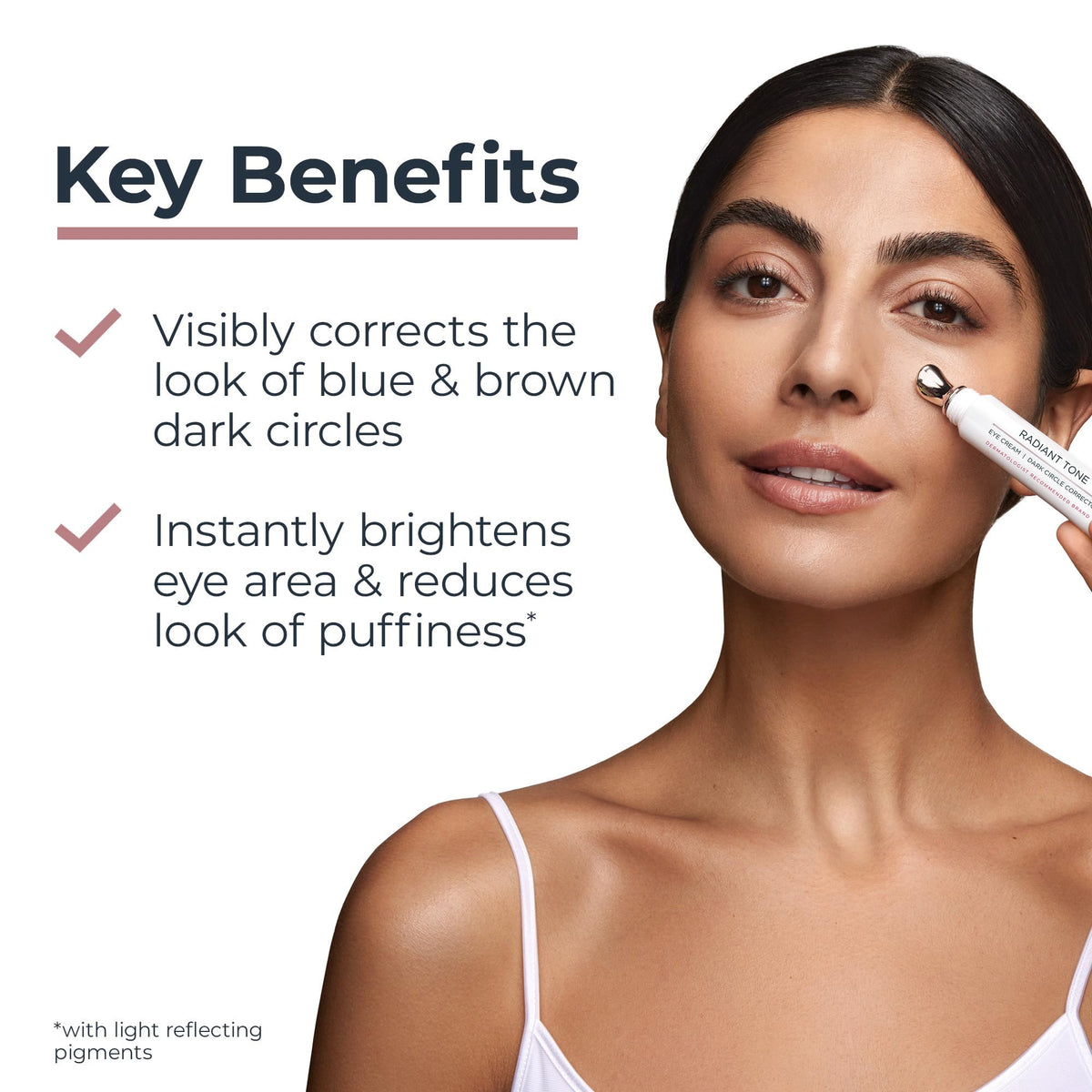 eucerin metal applicator close-up delivering cooling de-puffing effect