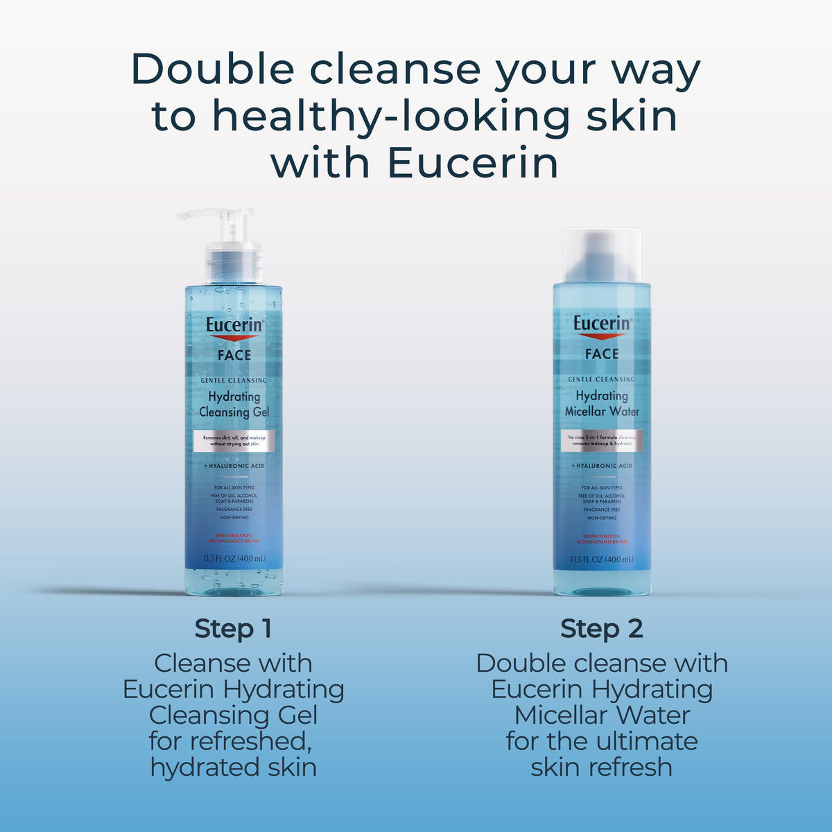 Eucerin label highlighting hyaluronic acid to support skin moisture