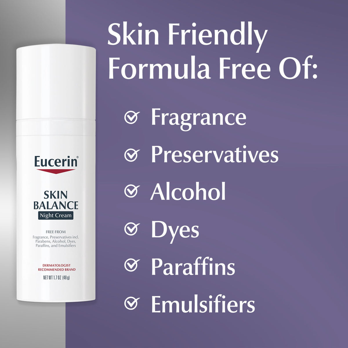 Eucerin cream being smoothed on hand demonstrating lightweight, non-greasy feel