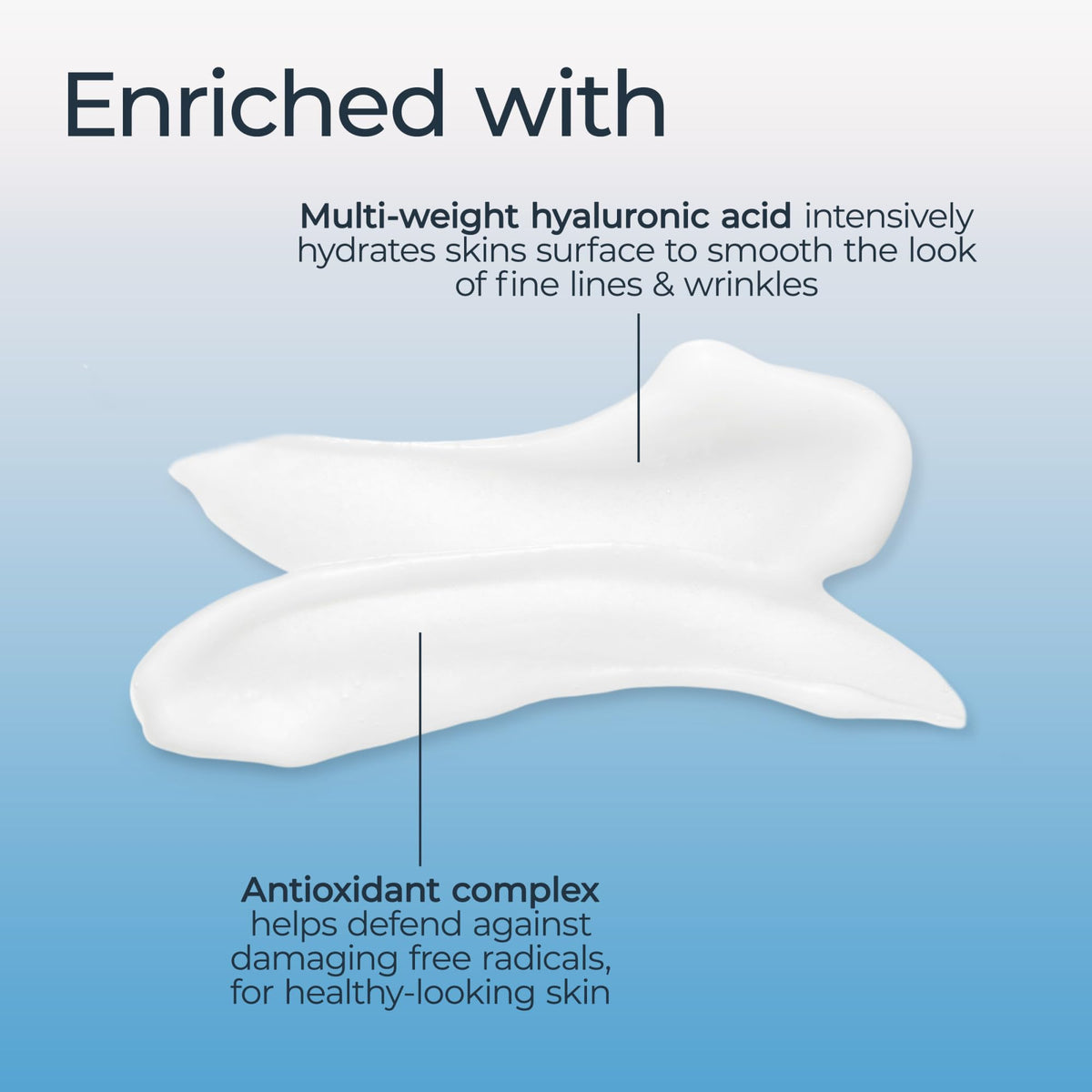 Eucerin night gel applied on hand demonstrating non-greasy finish benefit
