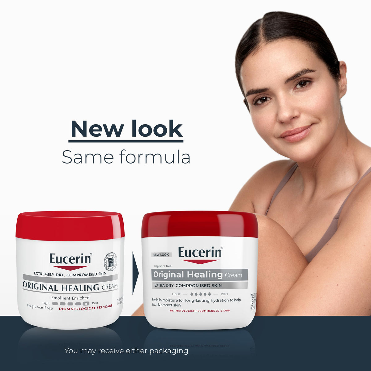 Eucerin cream open jar close-up showing thick texture for intensive hydration