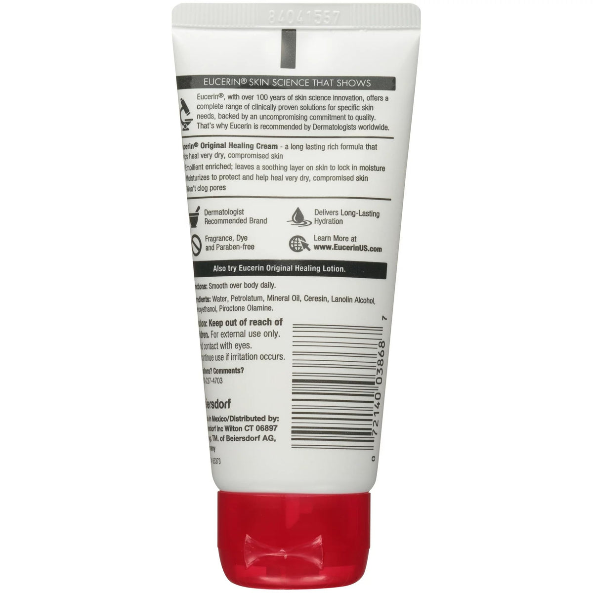 Eucerin tubes on bathroom shelf for everyday routine convenience