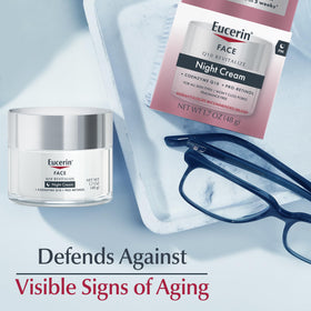 Eucerin cream on hand demonstrating spreadability and gentle finish