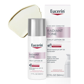 Eucerin bottle front view showing product and SPF benefit