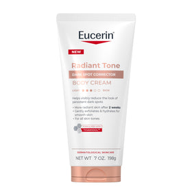 Eucerin Radiant Tone front tube shows packaging and size benefit visible information