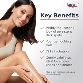 Eucerin Radiant Tone cream texture close-up showing rich absorbent finish benefit