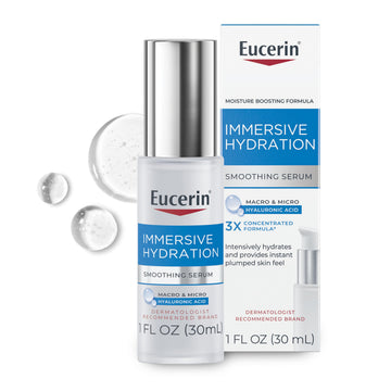 Eucerin bottle front view shows clean design and hydration benefit