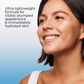 Eucerin molecular graphic emphasizing multi-weight hyaluronic hydration