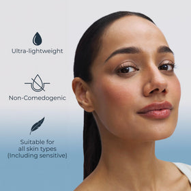 Eucerin pipette releasing serum drop showing lightweight texture