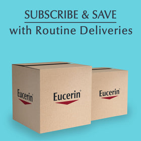 Eucerin two 16.9 oz bottles side by side showing full sizes