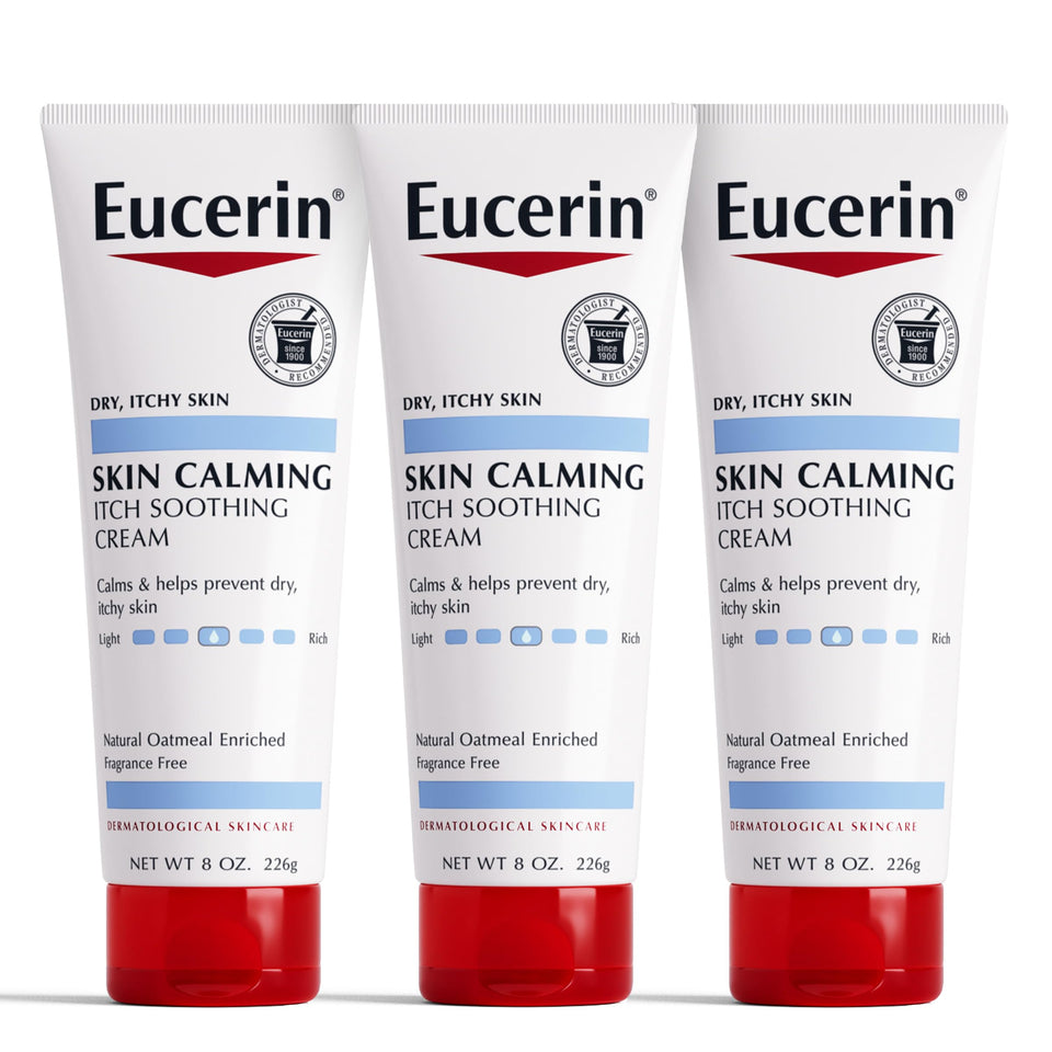 Eucerin Skin Calming Cream front tube showing label and size benefits