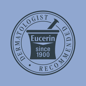 Eucerin product label close-up showing key ingredients and gentle formula