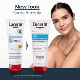 Eucerin cream texture close-up highlighting fast-absorbing hydration