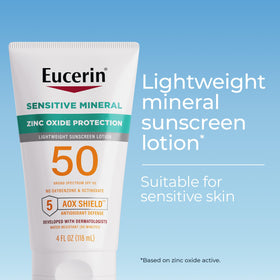 Eucerin lotion texture close-up demonstrating lightweight spreadability benefit