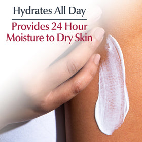 Eucerin lotion texture close-up demonstrating lightweight, fast-absorbing benefit