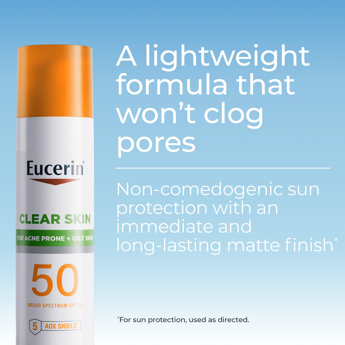 Eucerin lotion texture close-up illustrating lightweight, quick-absorbing feel