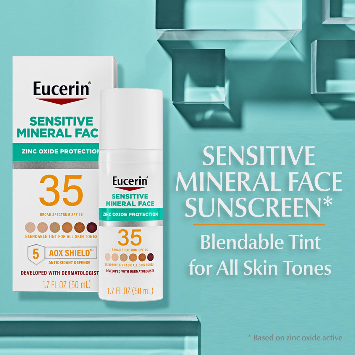 Eucerin cream texture swatch highlighting lightweight spreadability