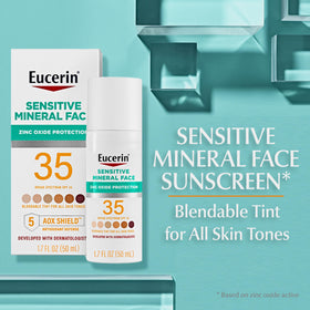 Eucerin cream texture swatch highlighting lightweight spreadability
