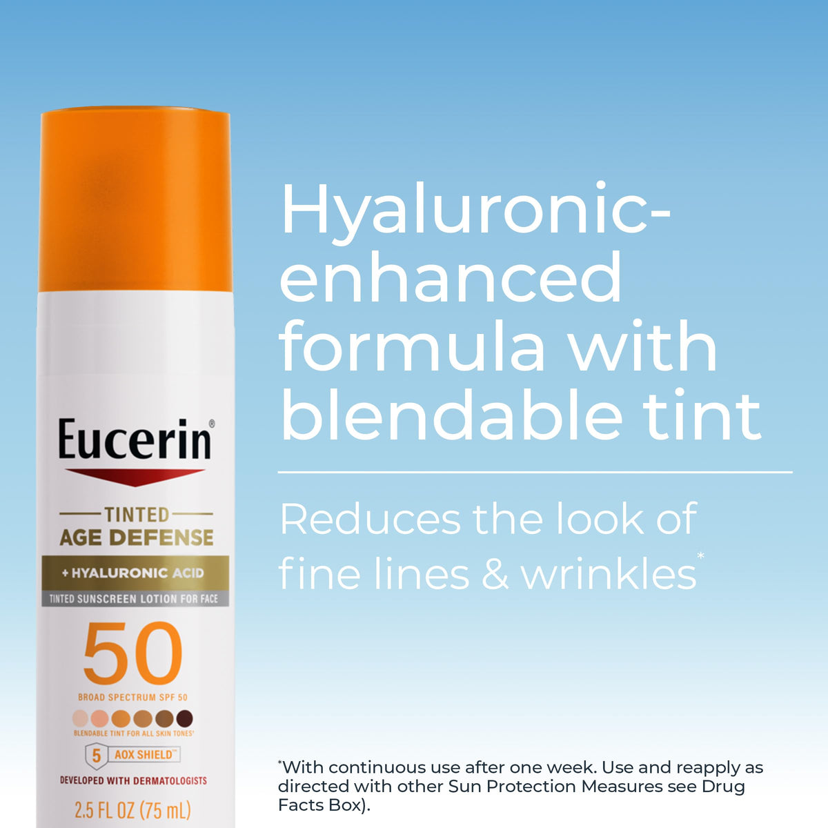 Eucerin texture close-up highlighting lightweight lotion and smooth finish