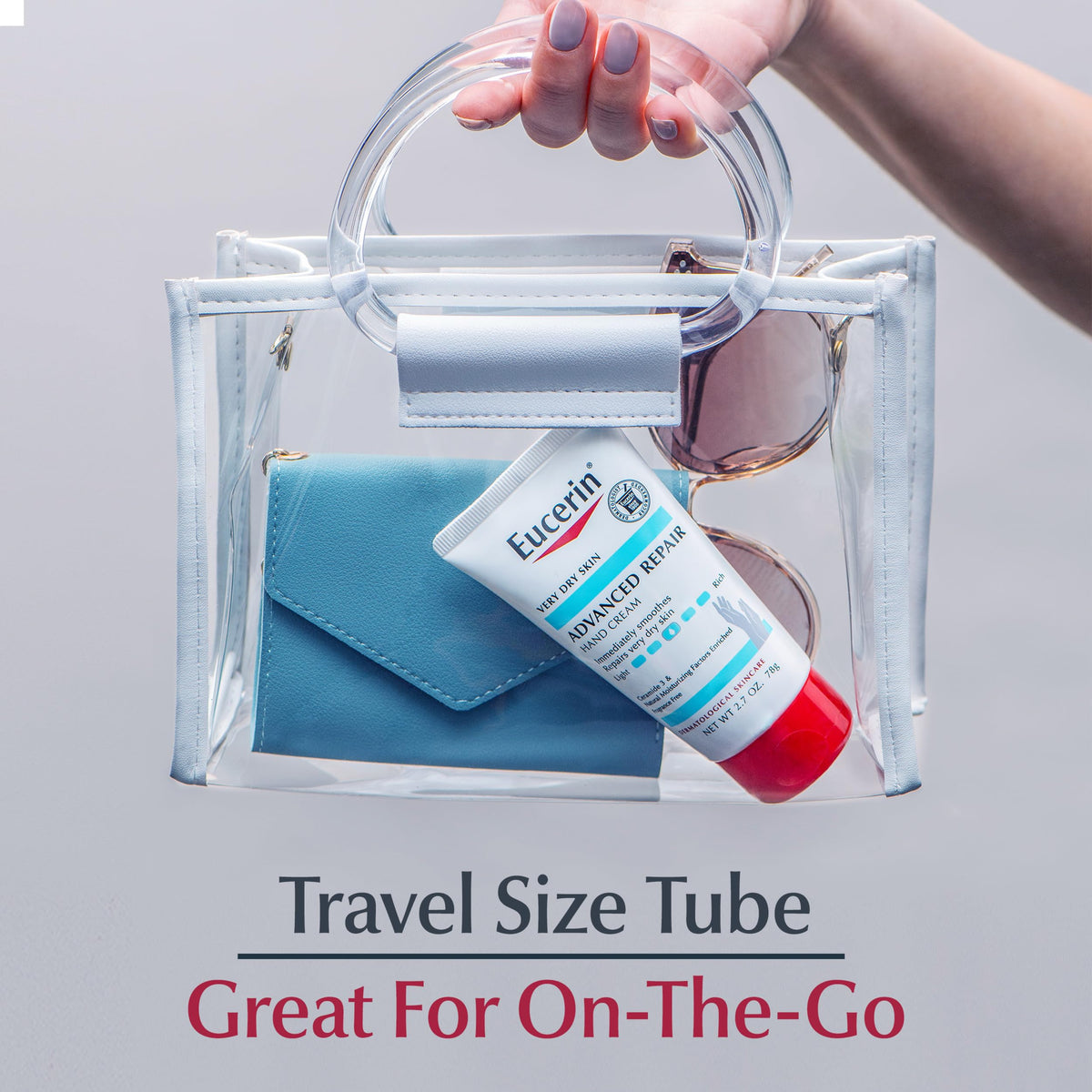 Eucerin tube cap and nozzle detail showing clean, controlled dispensing