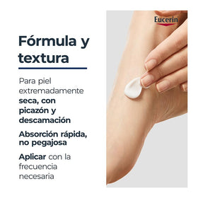Eucerin label close-up highlighting key ingredients and product information
