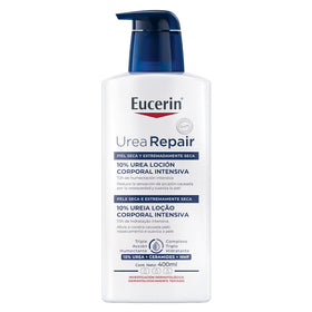 Eucerin front packaging showing 400ml bottle and clear labelling benefit hydration