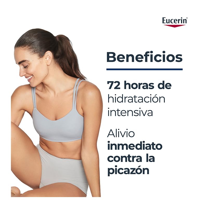 Eucerin pump dispensing lotion for easy, hygienic and measured application