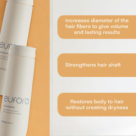 Close-up of Eufora label and pump highlighting ingredient clarity and usage ease
