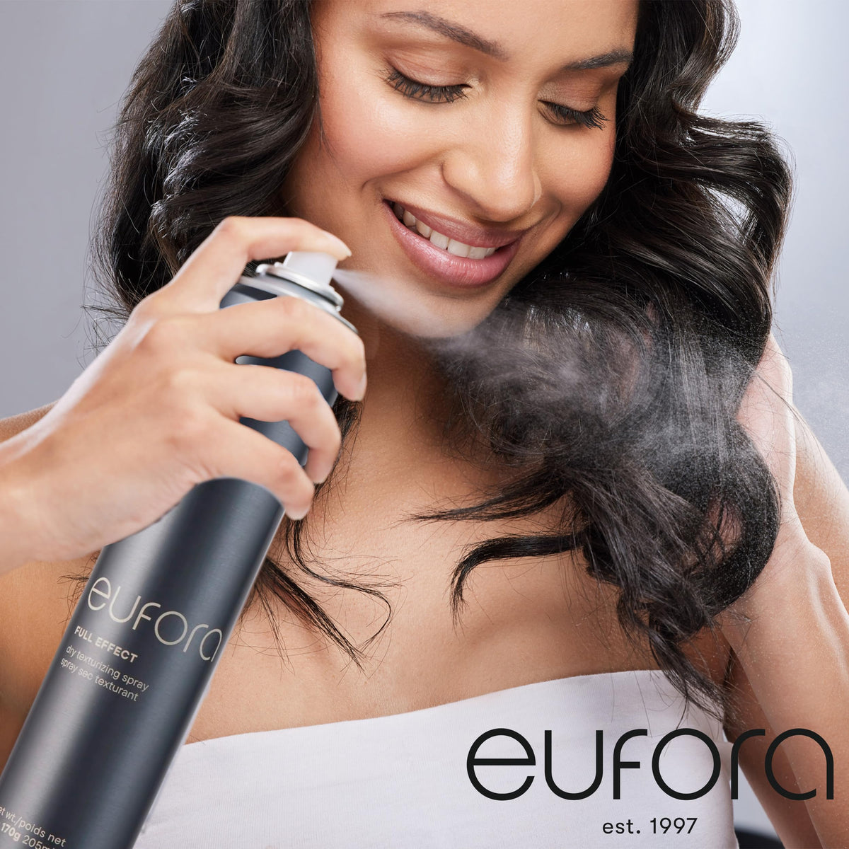 Eufora bottle in hand for scale showing compact 6 oz travel-friendly size