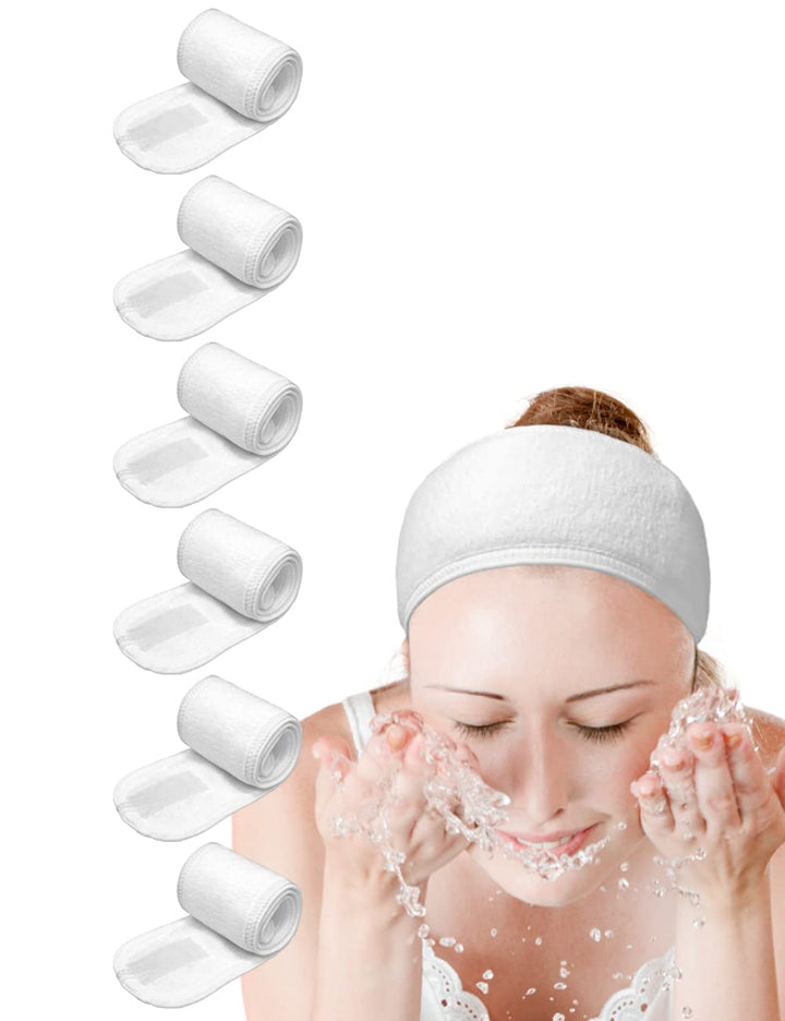 EUICAE front view of white spa headband showing clean packaging and shape, keeps hair back
