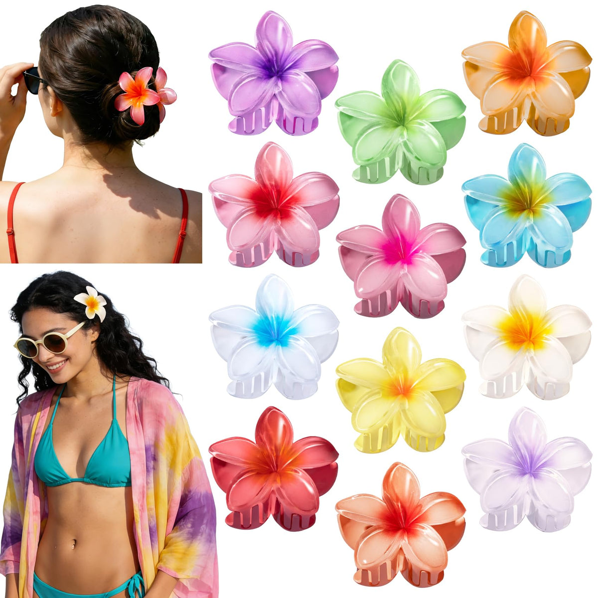 Eunhdet front packaging showing full 12-piece plumeria set and benefits