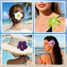Eunhdet clips attached to headband and hat for versatile decorative use