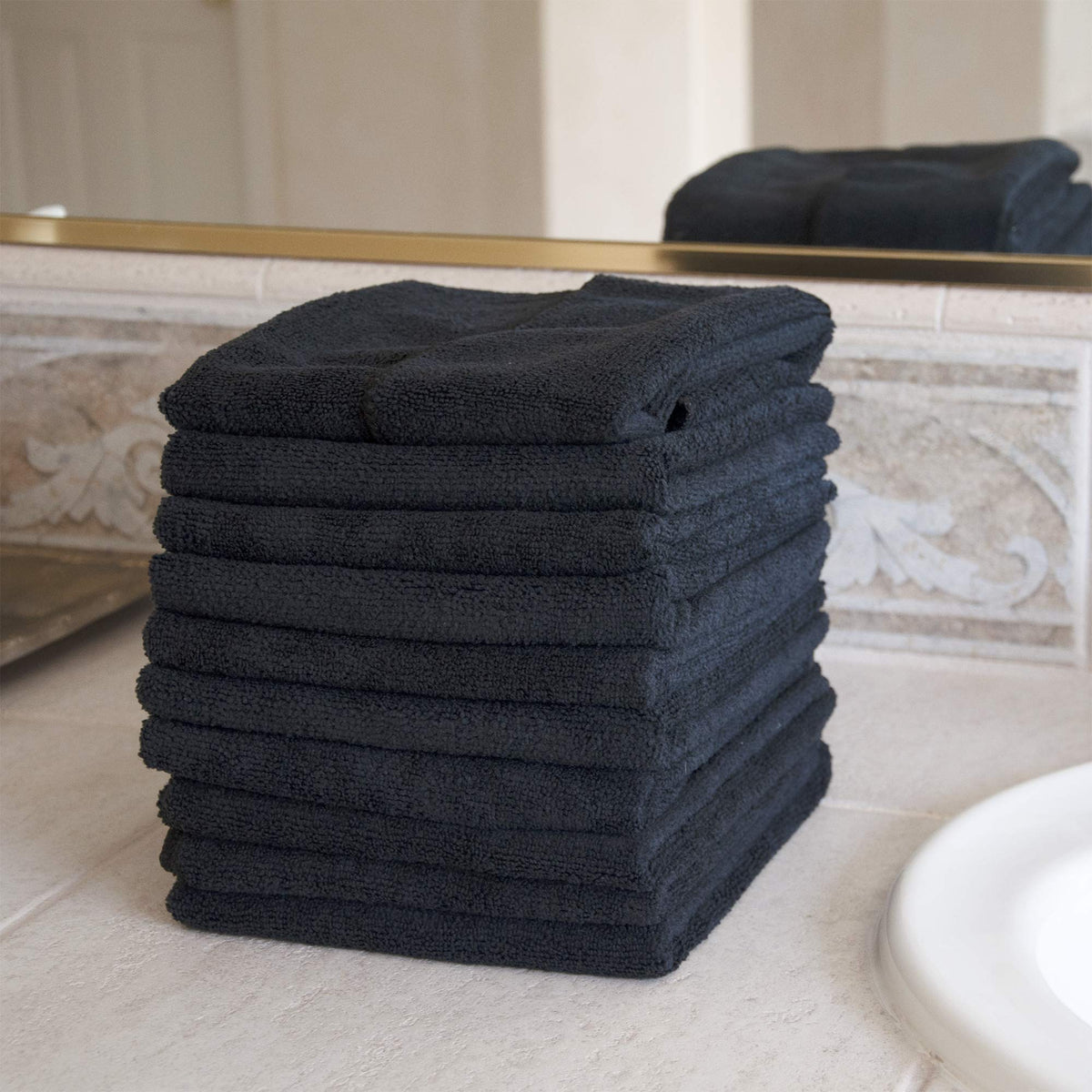 Eurow stitched edge detail showing durable finish for frequent washing