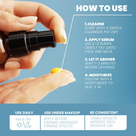 Eva Naturals hand applying serum depicting easy absorption and smoother skin