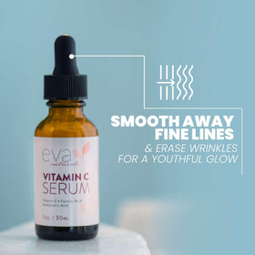 Eva Naturals serums styled on bathroom shelf for daily skincare routine