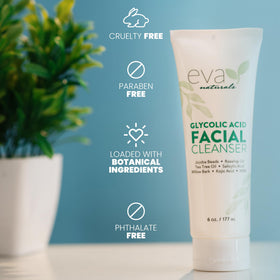 Eva Naturals before and after illustration showing clearer skin