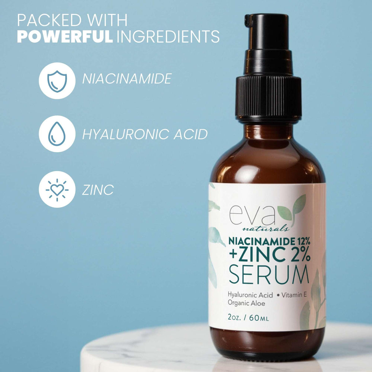 Eva Naturals before and after illustration indicating improved tone