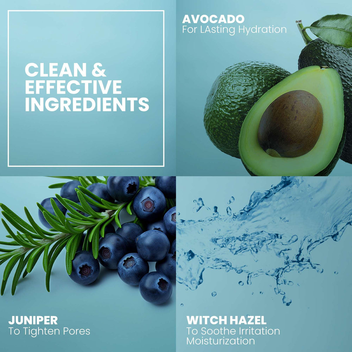Eva Naturals conceptual before and after skin texture improvement display