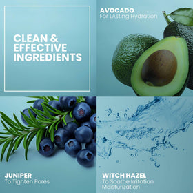 Eva Naturals conceptual before and after skin texture improvement display