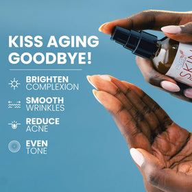 Eva Naturals illustrative before and after texture comparison suggesting smoother skin