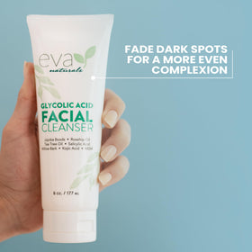 Eva Naturals bottle beside aloe and jojoba for soothing hydration