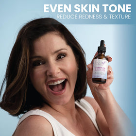 Eva Naturals dropper dispensing serum to show lightweight texture and easy application