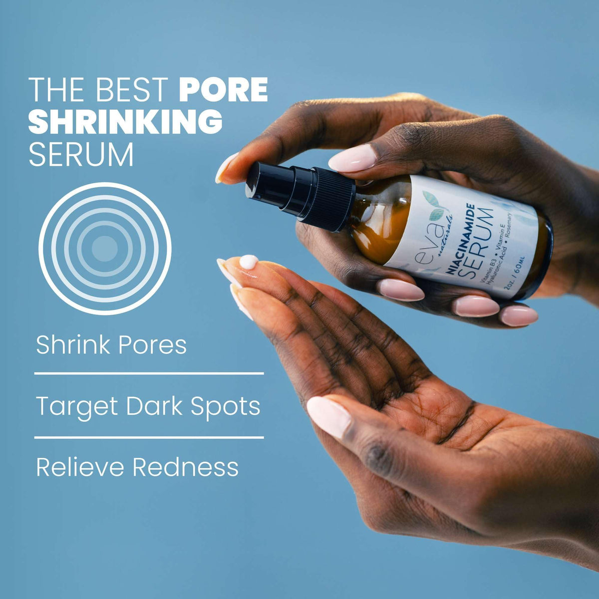 Eva Naturals dropper dispensing serum for controlled, no-waste application