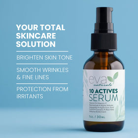 Eva Naturals dropper dispensing serum illustrating precise application and control