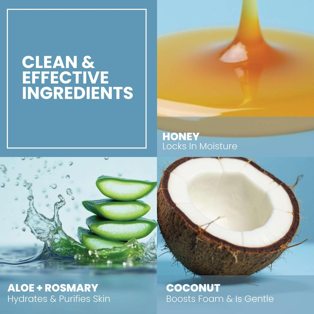 Eva Naturals foam on hand demonstrating light lather for easy rinse