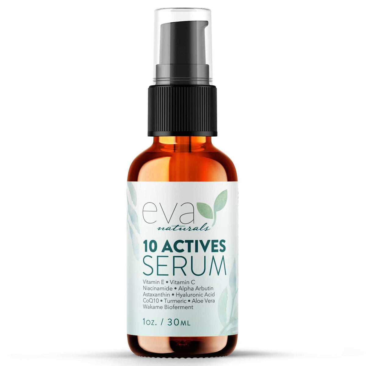 Eva Naturals front bottle view showing sleek packaging and active benefits
