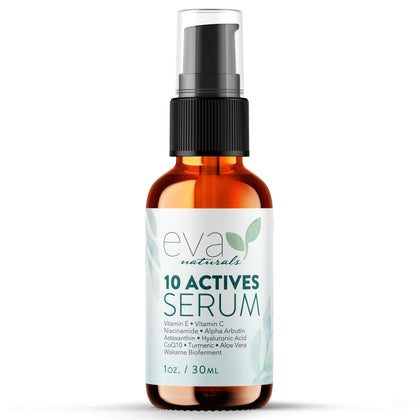Eva Naturals front bottle view showing sleek packaging and active benefits